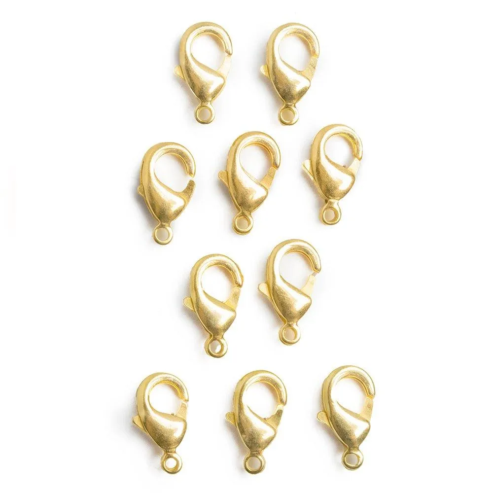 10mm 22kt Gold plated Lobster Clasp Set of 10