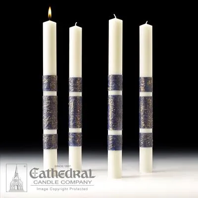 3-1/2" X 12" Artisan Wax Advent Candle Set (4 Sarum Blue)