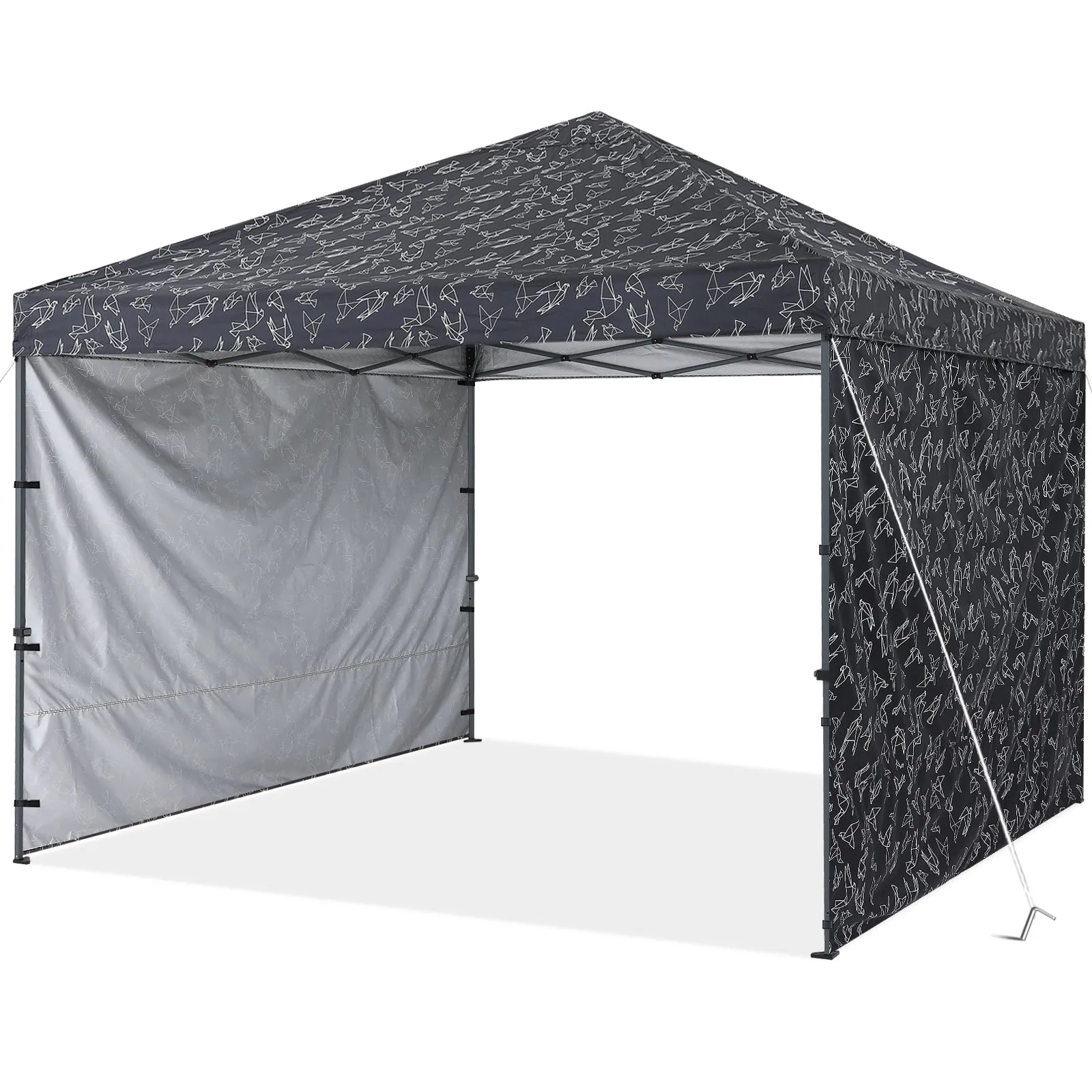 ABCCANOPY Outdoor Easy Pop up 10x10 Canopy Tent With Graphic Print and 2 Sun Walls