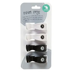 All4ella Pram Pegs - 4 Pack - Black/White