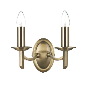 Ambassador Double Wall Bracket - Antique Brass/Satin Chrome Finish