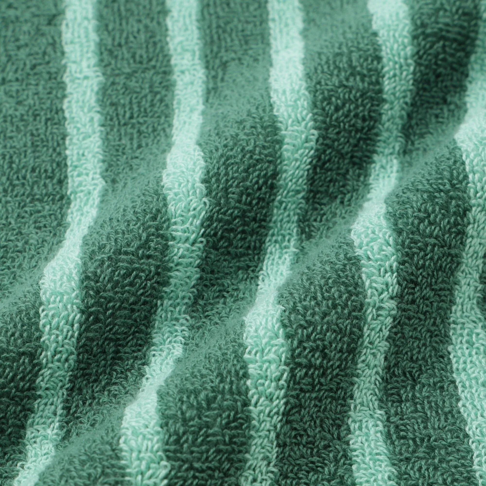 Antibacterial and Deodorizing Striped Face Towel Green