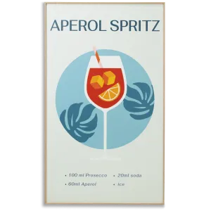 Aperol Spritz - 60 x 100cm Outdoor UV Wall Art with Beech Aluminium Frame