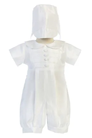 Baby Boys White Baptism & Christening Romper - William