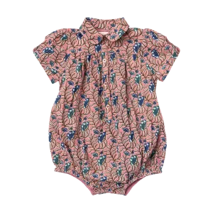 Baby Girls Petal Collar Bodysuit- Mauveglow Vine Floral