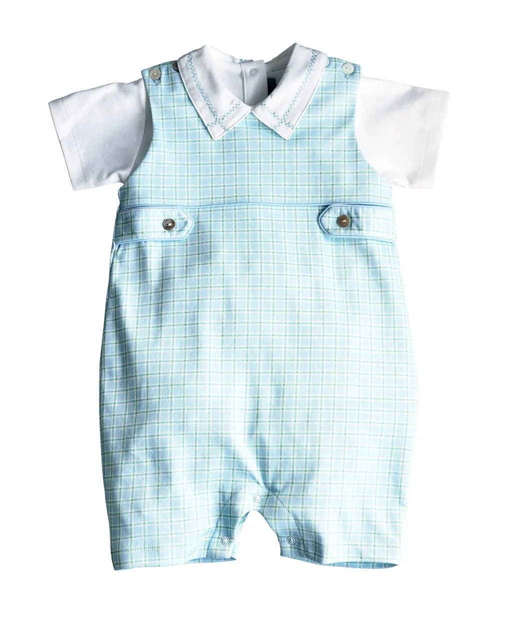 Bows and Flowers Boy's Overall Set Pima Cotton