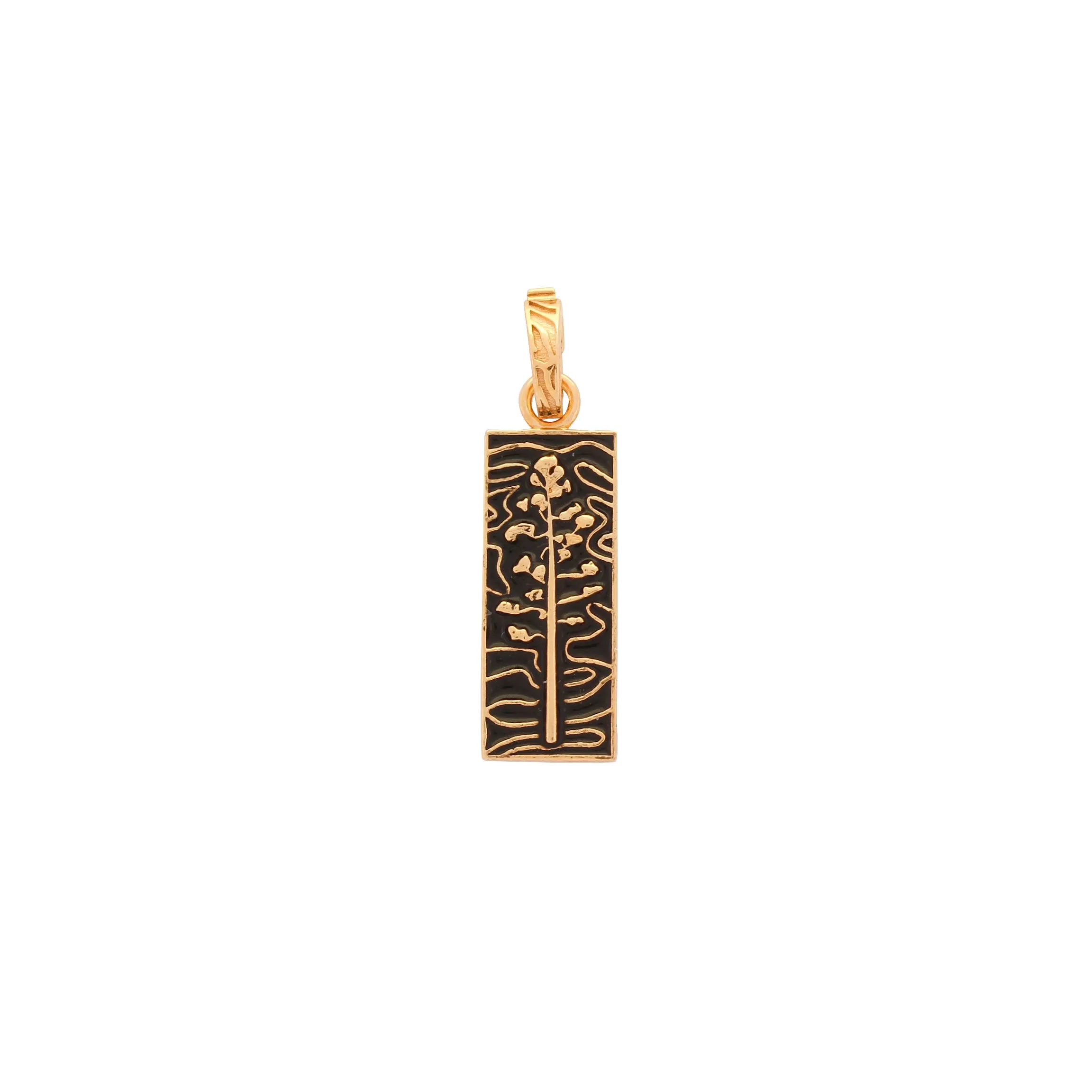 Cactus Flower Enamel Charm, Gold Vermeil