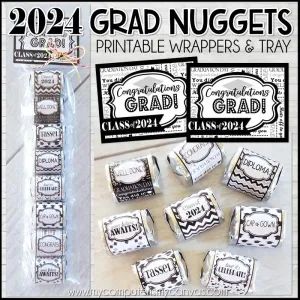 Class of 2024 Graduation Nugget Wrappers PRINTABLE