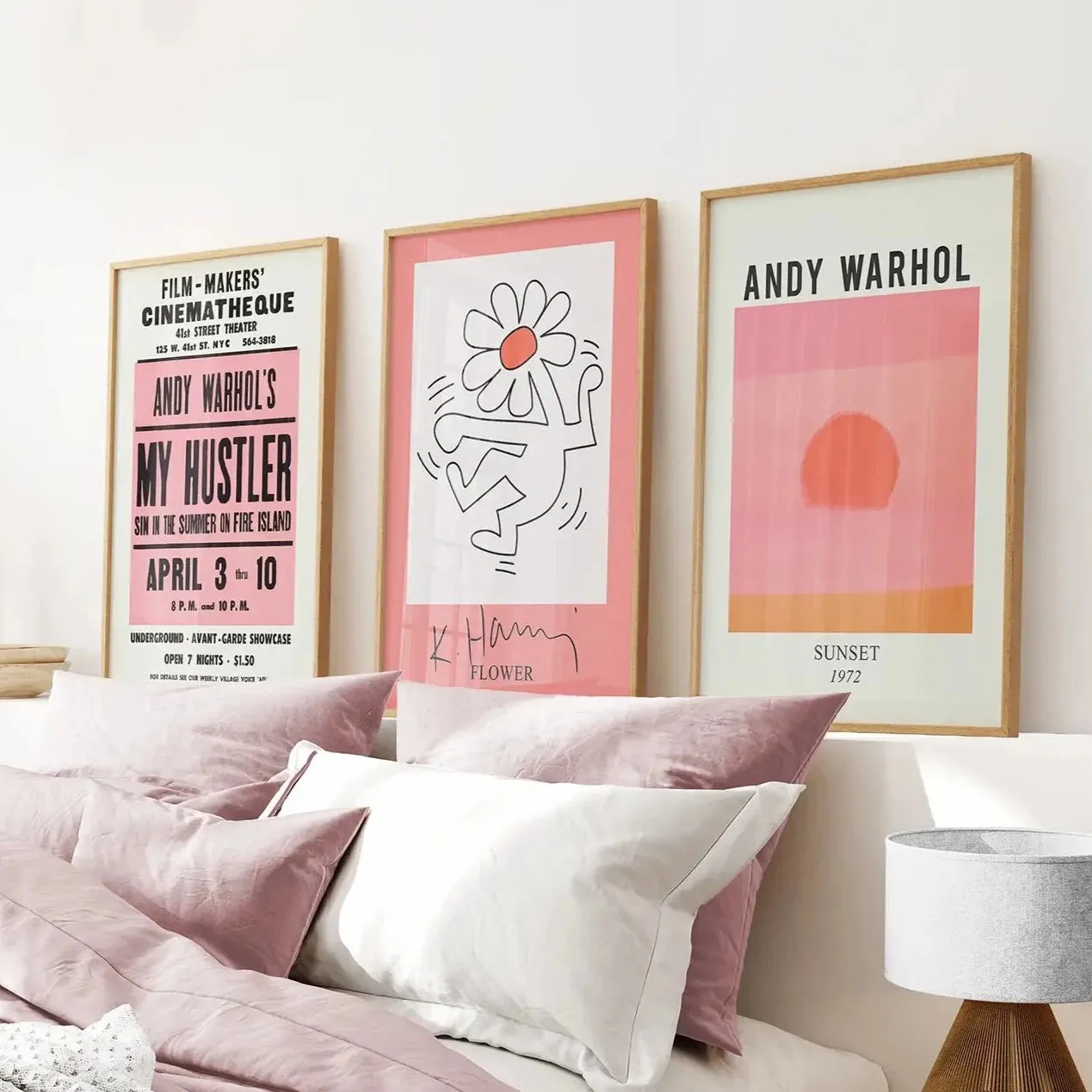 Colorful Pop Art Bright Pink Wall Decor Set