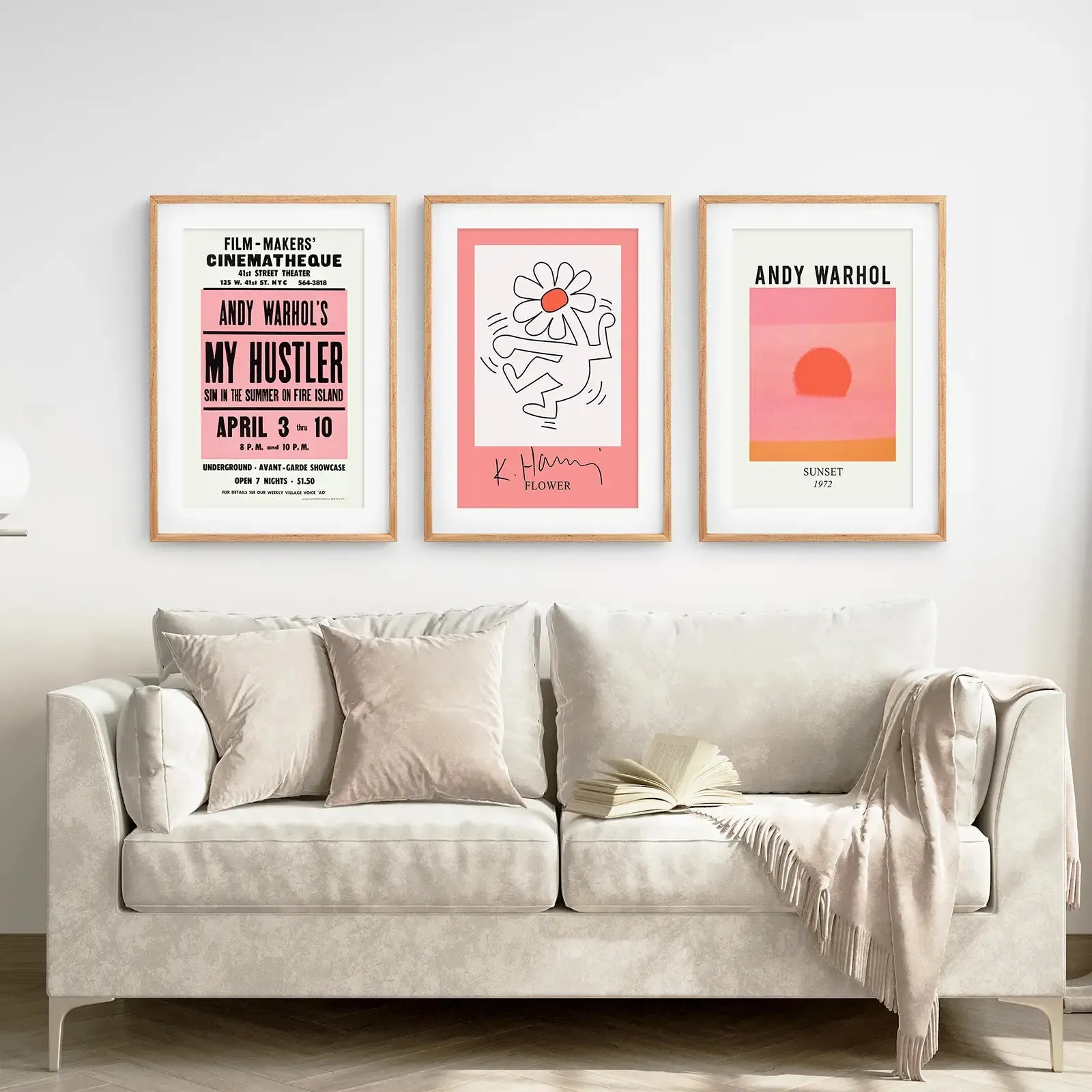 Colorful Pop Art Bright Pink Wall Decor Set