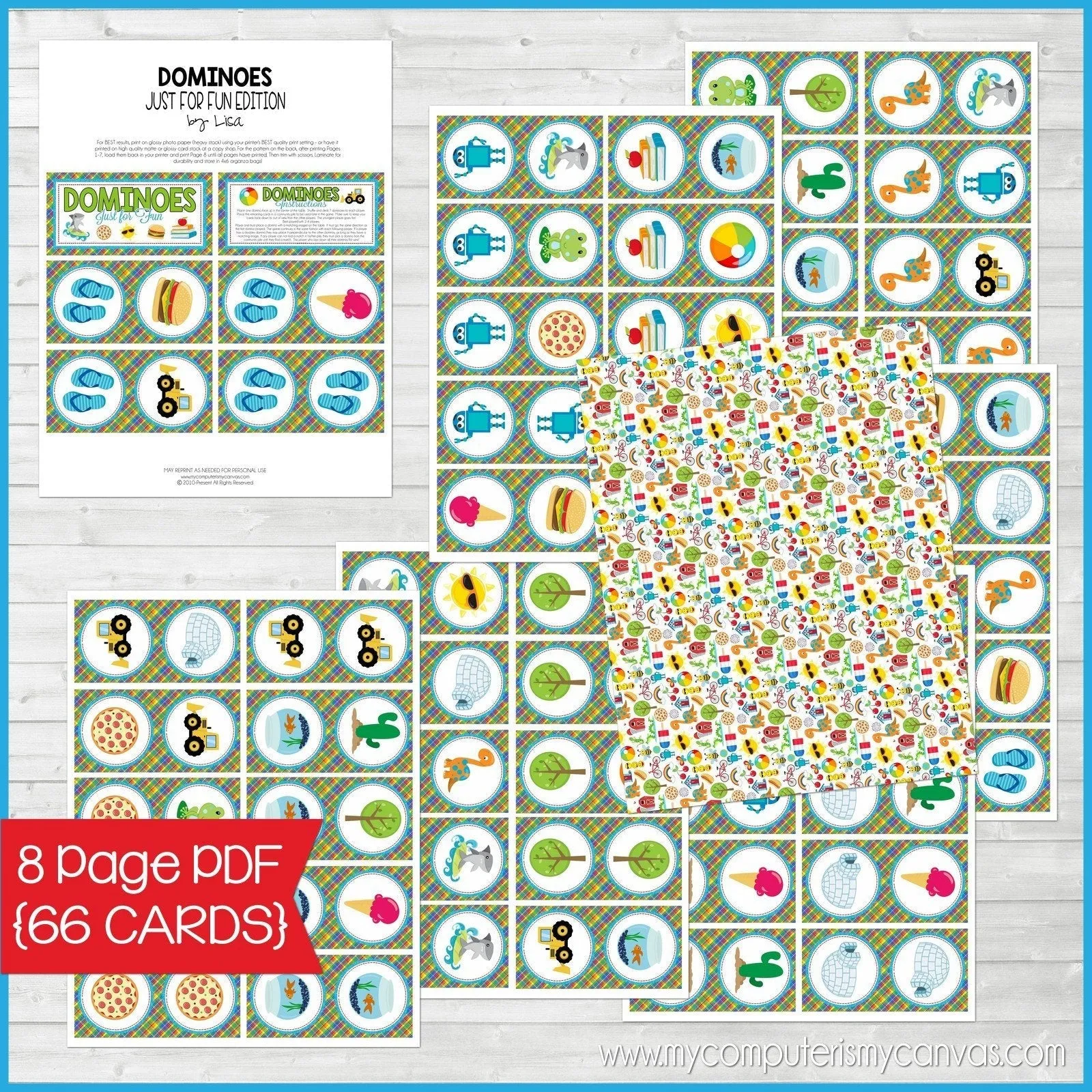 DOMINOES Game {Just for Fun Edition} PRINTABLE