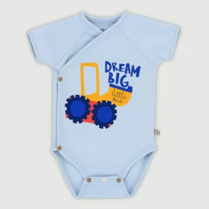 Happy Days Baby Short Sleeve Kimono Romper (Blue)