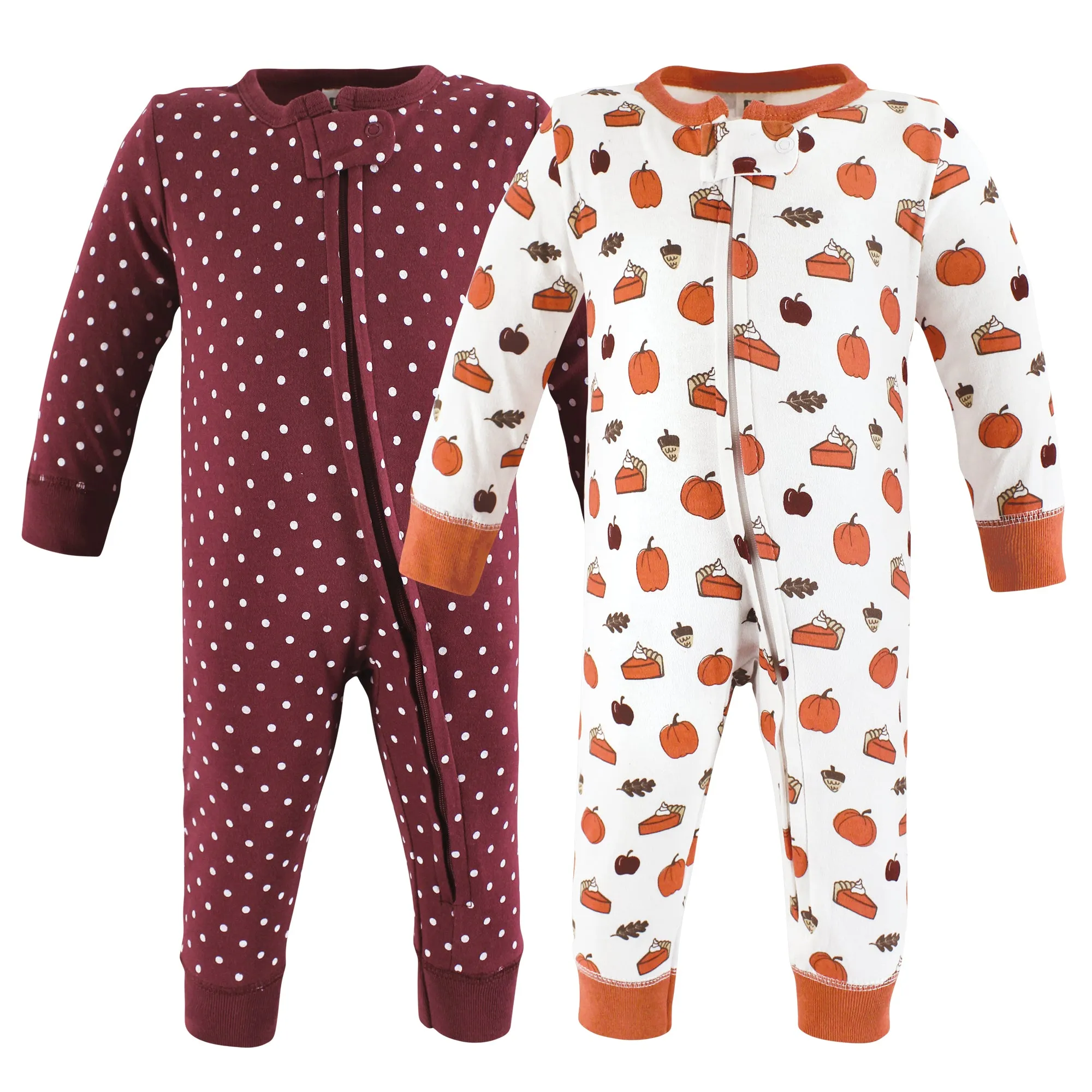 Hudson Baby Cotton Sleep and Play, Pumpkin Pie