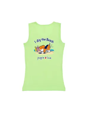 I DIG PUP, GIRLS TANK TOP