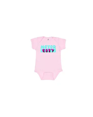 Ink Detroit - Motor City Baby Onesie - Flamingo Pink