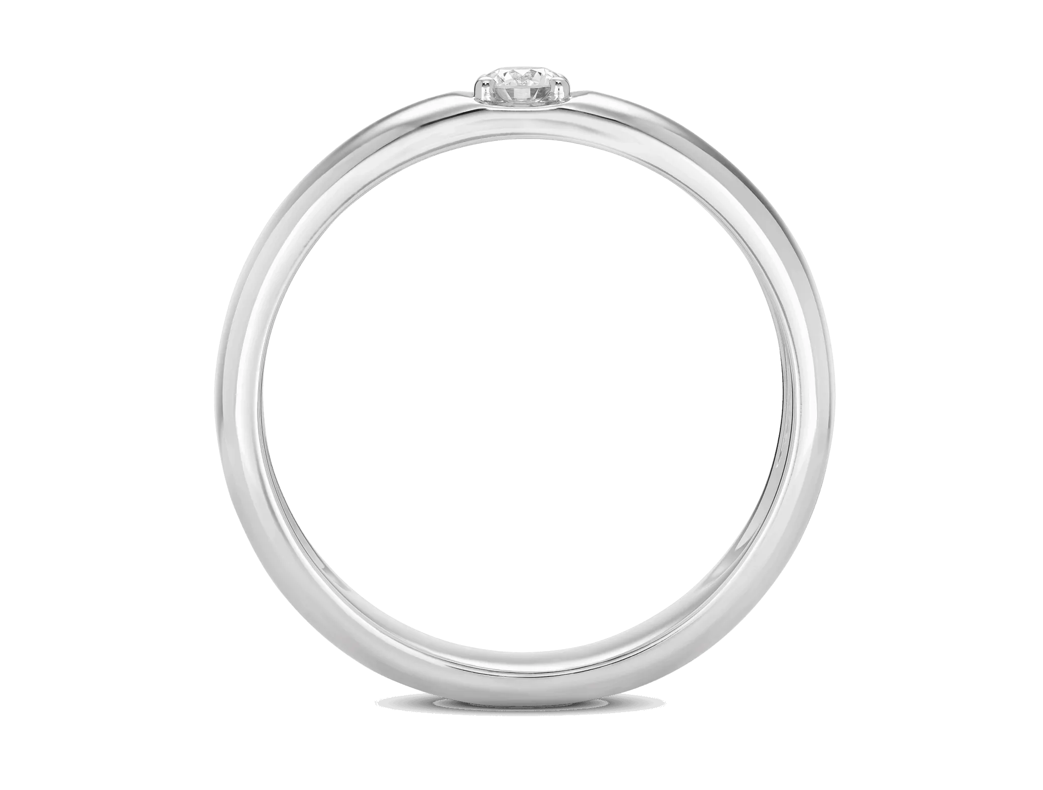 Lab-Grown Diamond ⅒ct. Modern Inset Stacking Ring | White