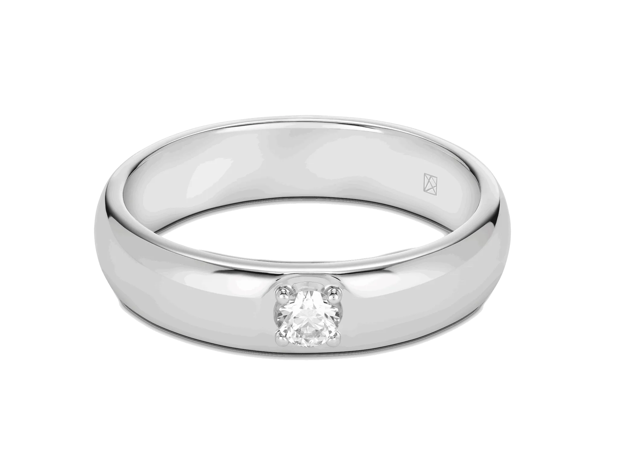 Lab-Grown Diamond ⅒ct. Modern Inset Stacking Ring | White