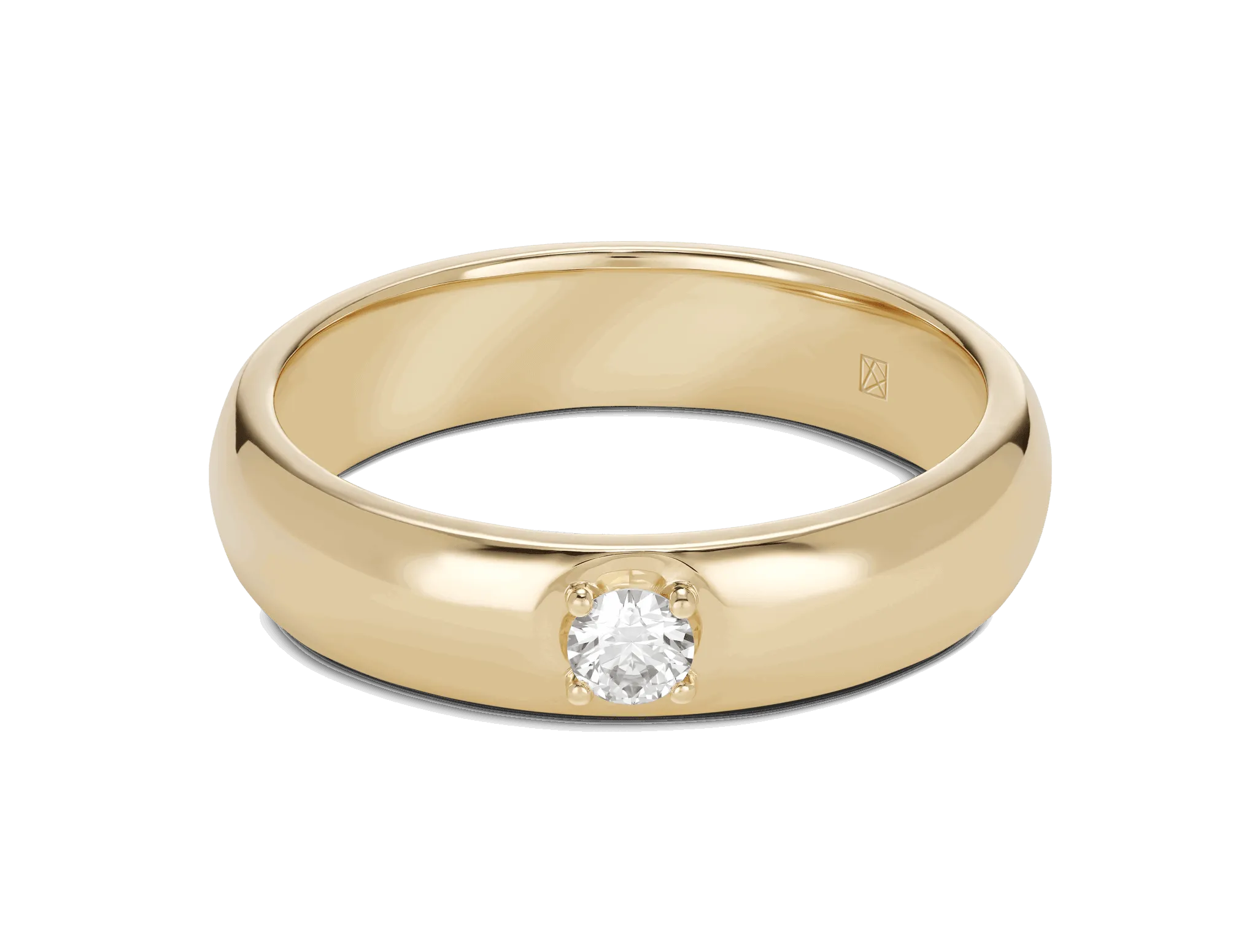 Lab-Grown Diamond ⅒ct. Modern Inset Stacking Ring | White