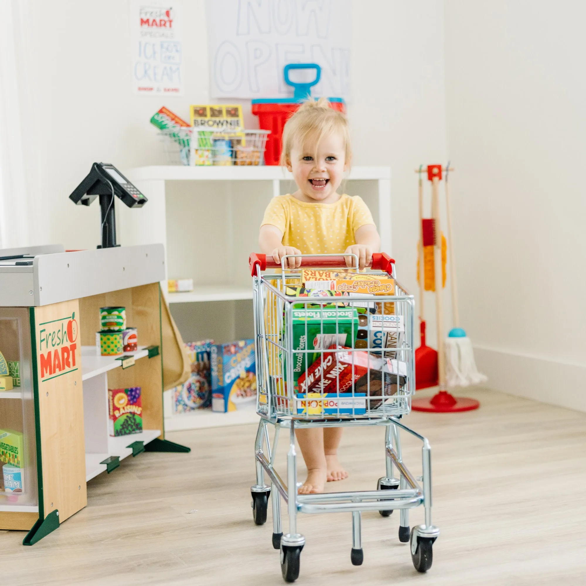 Metal Grocery Shopping Cart Toy