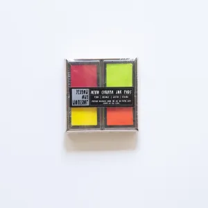 Neon Chroma Ink Pad Set - Pink, Orange, Green, Yellow