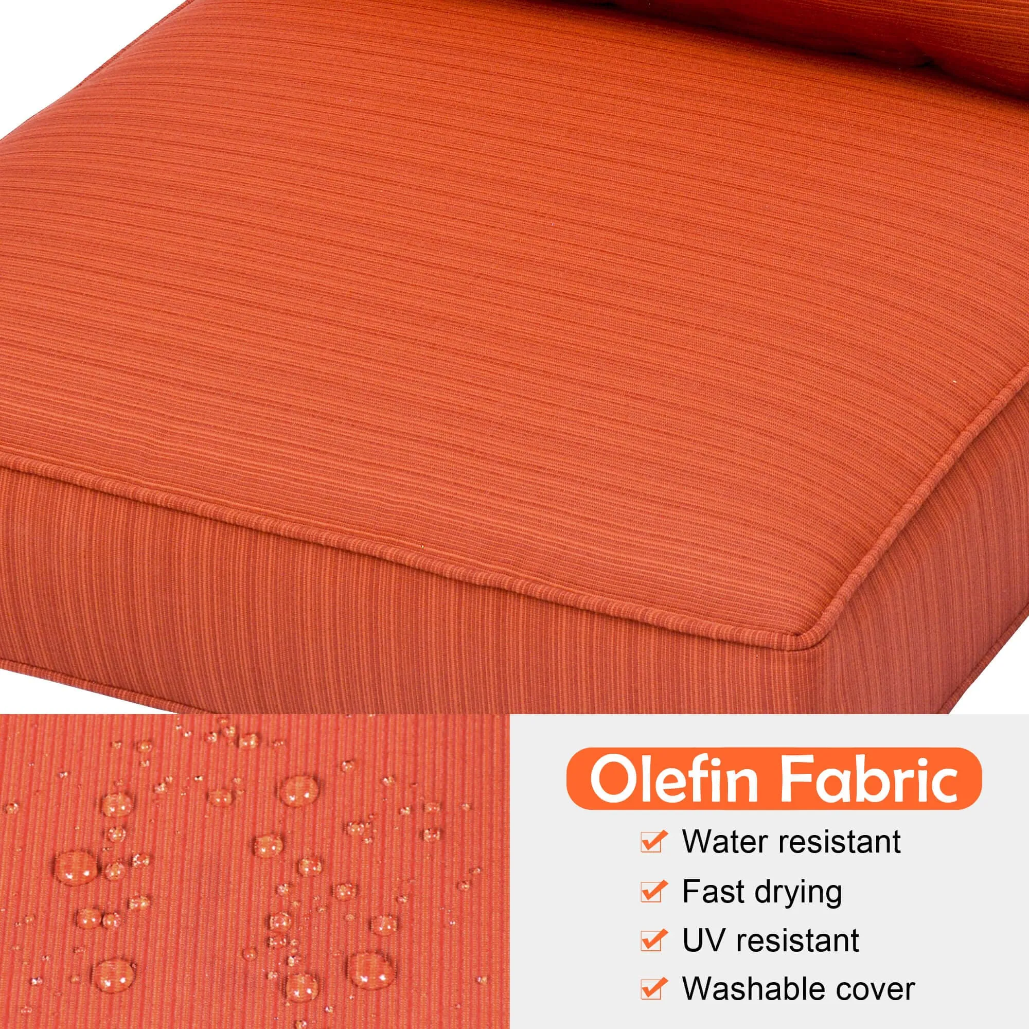 Ovios Replacement Seat Back Cushions Set with Olefin Fabric and Zipper, 25'' x 25'', Not suitable for Ovios Patio Furniture