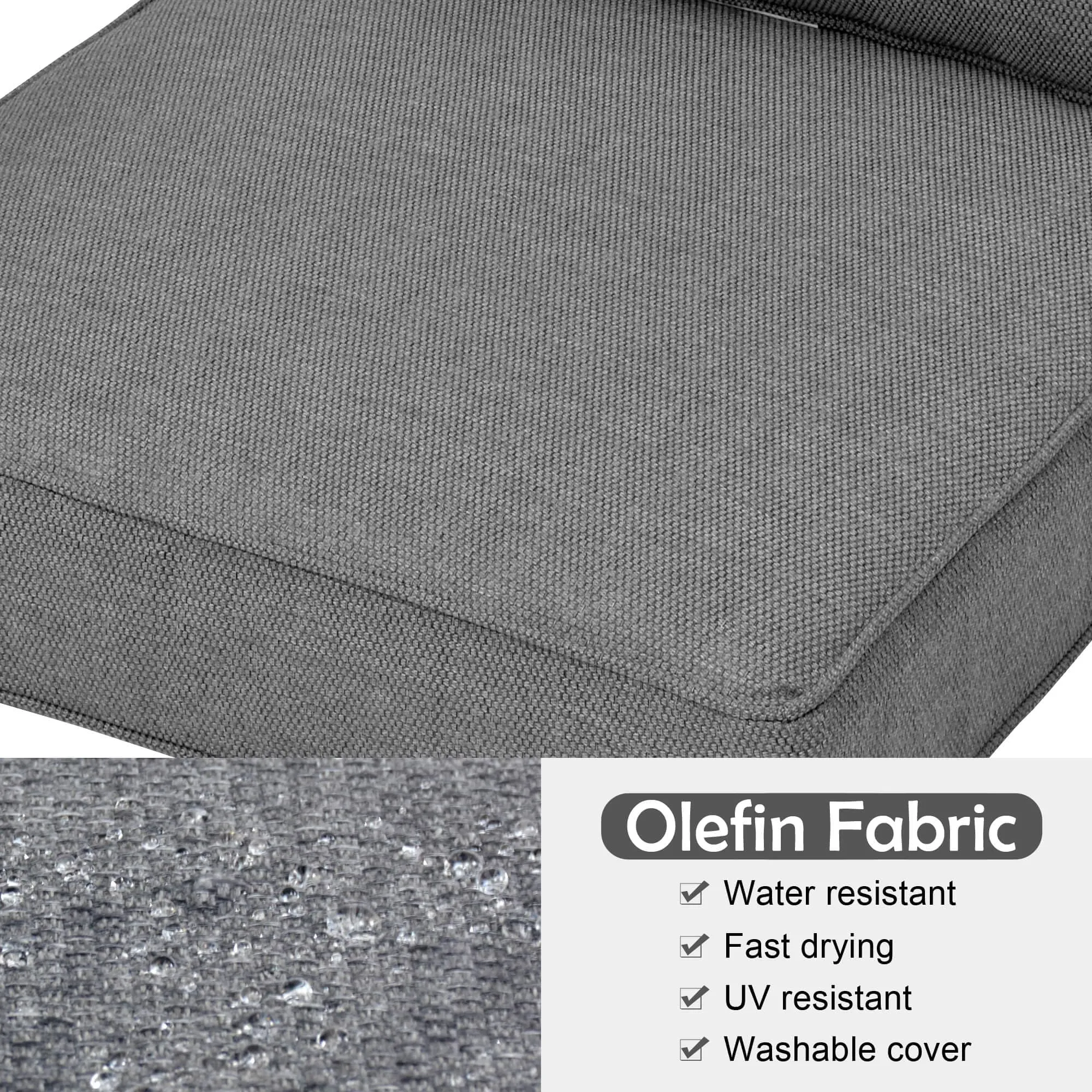 Ovios Replacement Seat Back Cushions Set with Olefin Fabric and Zipper, 25'' x 25'', Not suitable for Ovios Patio Furniture