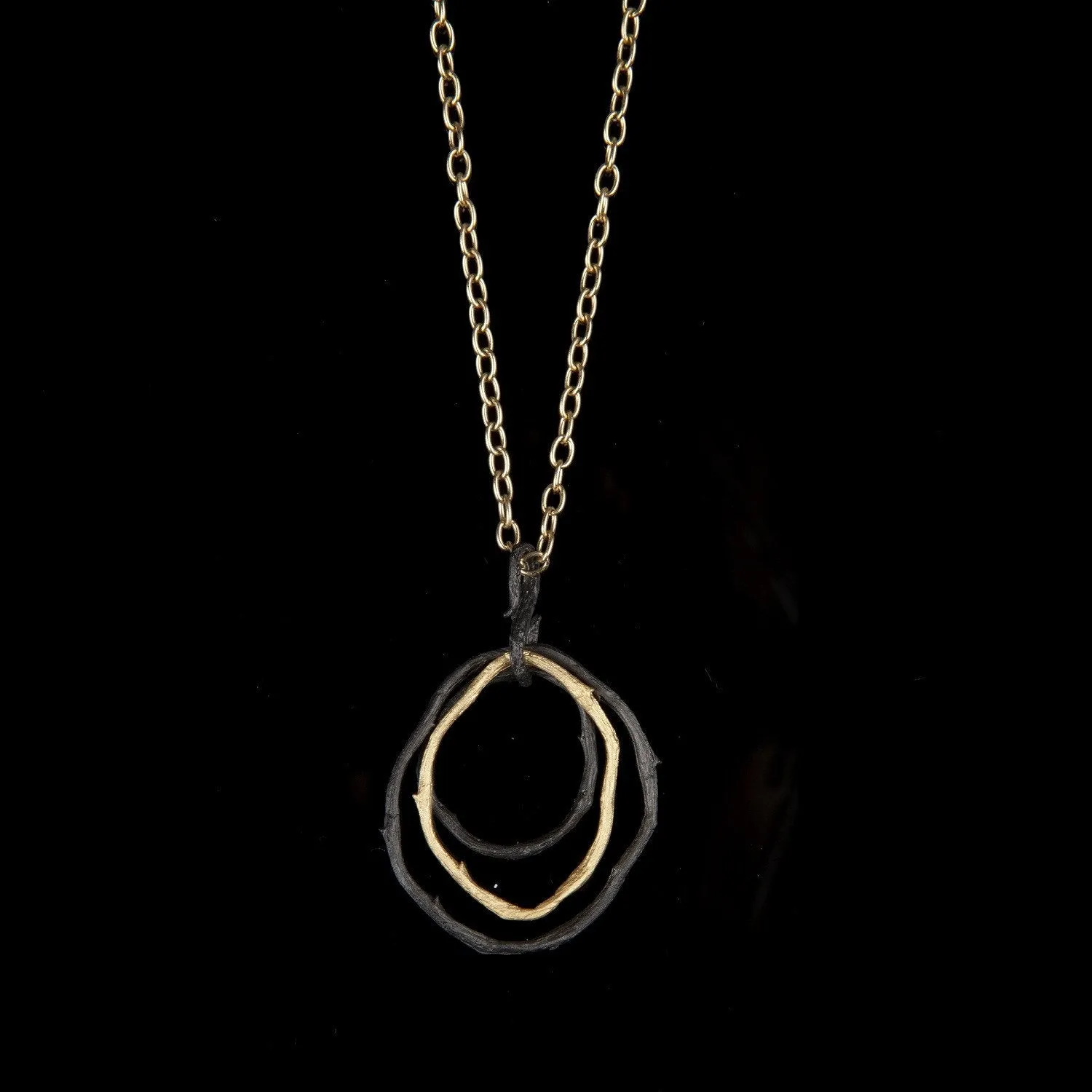 Petite Driftwood Pendant - 3 Link Gunmetal/Gold