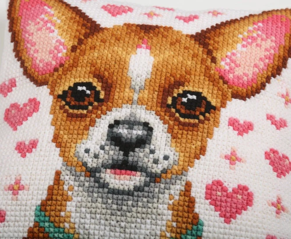 "Madly in Love" Cross Stitch Cushion kit 43x43cm