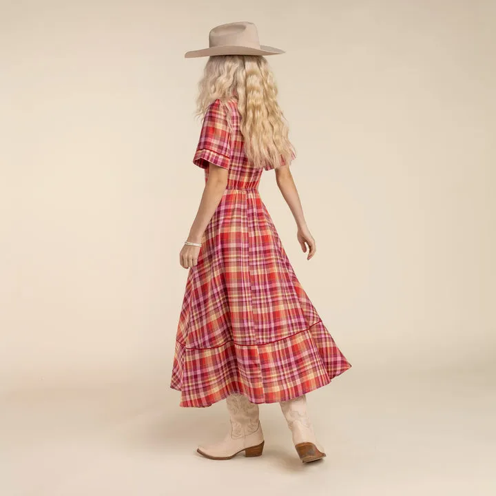 Sendero La Dahlia Dress - ROSE PLAID