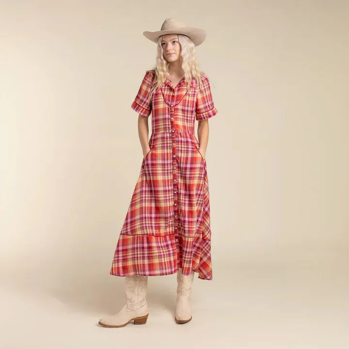 Sendero La Dahlia Dress - ROSE PLAID