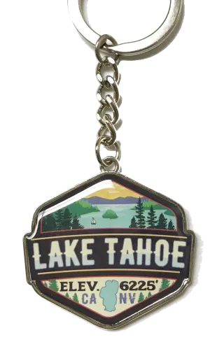 Souvenir Keychain Tahoe Emerald Bay Diamond Merit Badge, Lake Tahoe