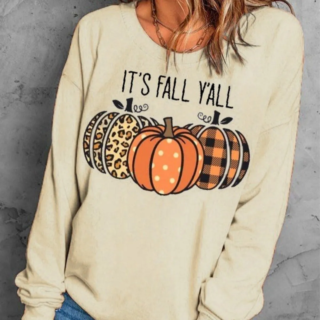 Women's Halloween Pumpkin English Printed Sweatshirt