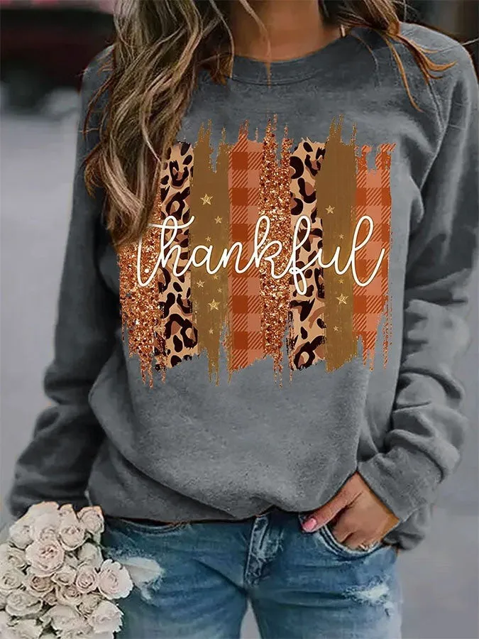 Women's Halloween Pumpkin English Printed Sweatshirt